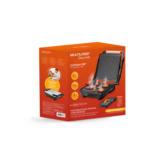 Parrilla Panini | Multi | Acero Inoxidable 1500W antiadherente 180°