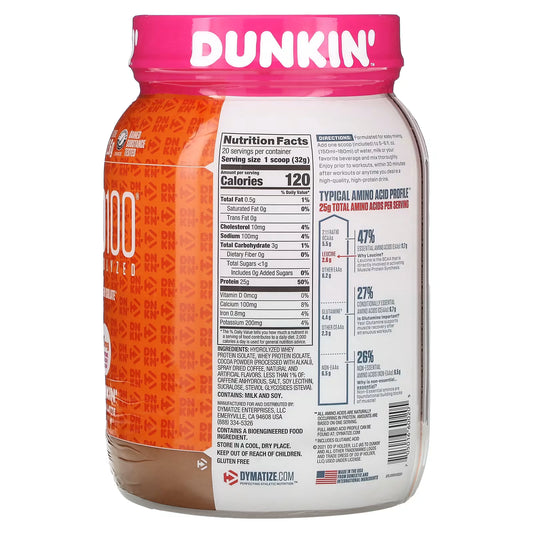 ISO 100 DYMATIZE 20SERV DUNKIN MOCHA LATTE
